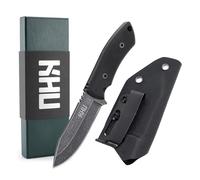 KHU Mini Couteau à lame fixe Couteau de survie EDC Couteau de bushcraft - Acier D2 G10 poignée, Outdoor Camping Accessoires - Avec étui Kydex - 11A Nou