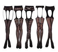 KHUFUZI Femmes 5 tenues bas lingerie sexy filet bébé rouleau élastique pyjama collants bas cadeaux pour les petites amies