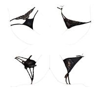 KHUFUZI Femmes Ensemble de 4 pièces Sexy Via Lingerie Dentelle Tricot Culotte Mignon String Bikini Costume Robe Culotte Cadeau pour Petite Amie Femme (4 Ensembles)