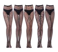 KHUFUZI Pack de 5 styles pour femmes Lingerie Sexy Mesh Babydoll Vêtements de nuit extensibles Collants Bas Cadeau pour petite amie ou femme