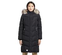 khujo Lubeck Long5 Manteau chaud rembourré avec capuche en fausse fourrure et fermeture Éclair à double sens, Noir , L