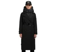 khujo Manteau d'hiver chaud pour femme avec ceinture et col amovible Elena-YM XS-XXL, Noir , S