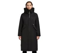 khujo Manteau d'hiver chaud pour femme avec col en fourrure synthétique sur la capuche, cordon de serrage à la taille et bande de protection magnétique Agneta-YM XS-XXL, Noir , L