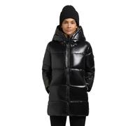 khujo Manteau d'hiver court matelassé chaud pour femme avec capuche aspect brillant Grana-YM XS-XXL, Noir , XXL