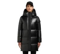 khujo Manteau d'hiver pour femmes à l'aspect brillant, manteau matelassé chaud et imperméable, long avec capuche amovible Haya Shiny-YM XS-XXL, Noir , L