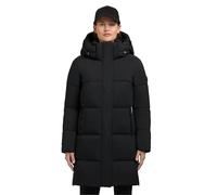 khujo Manteau long et chaud pour femme avec capuche amovible et bande de protection magnétique Haya Mat-YM XS à XXL, Noir , XL