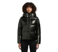 khujo Veste d'hiver matelassée pour femme avec capuche, veste chaude courte à aspect brillant avec capuche amovible Devina Shiny-YM XS-XXL, vert foncé, L