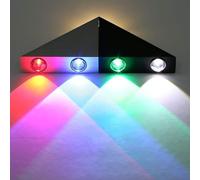 KhUkhu Applique Murale Haut Et Bas, 5 W, Éclairage Mural Moderne D'intérieur, Lampes LED Néon en Forme De Triangle Moderne pour Chambre À Coucher, Salon, Bar, Couloir, Porche,Colour