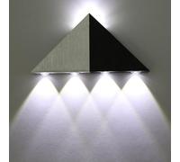 KhUkhu Applique Murale Haut Et Bas, 5 W, Éclairage Mural Moderne D'intérieur, Lampes LED Néon en Forme De Triangle Moderne pour Chambre À Coucher, Salon, Bar, Couloir, Porche,Blanc