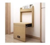 KhUkhu Banc à chaussures d'entrée pliable - Tabouret mural à langer en bois massif - Tabouret à chaussures moderne - Support en métal tamponné - Support de siège - B