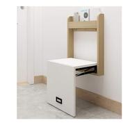 KhUkhu Banc à chaussures d'entrée pliable - Tabouret mural à langer en bois massif - Tabouret à chaussures moderne - Support en métal tamponné - Support de siège - A