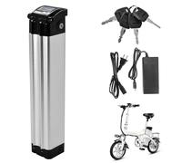 KHUKHU Batterie 48 V for vélo électrique, 36 V 21 Ah, Lithium-ION, boîtier en Aluminium argenté, for vélos électriques pliants de 200 W à 800 W(36V21ah with Charger)