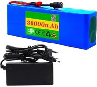 KHUKHU Batterie Lithium-ION 48 V 30 Ah 13S3P for Scooter électrique avec BMS et Chargeur 54,6 V for vélo électrique(XT60)
