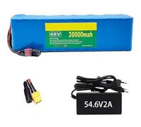 KHUKHU Batterie Lithium-ION 48 V 30 Ah for vélo et Trottinette électrique 1000 W, 750 W, 500 W, avec Chargeur 54,6 V 2 A.(Xt60)
