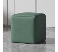 KhUkhu Canapé-Chaise Gigogne Cube 5 en 1, Tabourets Empilables, Pouf Carré en Tissu Technologique, Repose-Pieds avec roulettes Pivotantes pour Salon, Salle À Manger,Vert,45CM