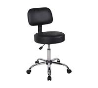 KHUKHU Chaise de Bar relevable, pivotante, Tabouret de barbier, Tabouret de beauté et d'ongles, Laboratoire, Ronde réglable, Technicien, Grand Travail(with backrest)