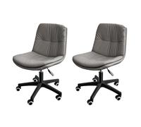 KHUKHU Chaise de Bureau Ergonomique en Cuir PU, Hauteur réglable, Soutien Lombaire, siège Roulant for Bureau, étude et Autres activités(Set of 2)