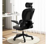 KHUKHU Chaise de Bureau Ergonomique en Maille, Dossier Haut, roulettes et Appui-tête réglables(D)