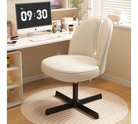 KHUKHU Chaise de Bureau sans accoudoirs, Bureau pivotant, Hauteur réglable, for Maquillage, Chambre à Coucher, Maison, Coiffeuse, sans roulettes