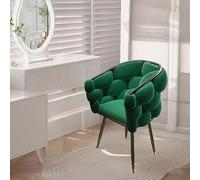 KHUKHU Chaise de Coiffeuse, Chaise d'appoint rembourrée for Salon, Maquillage Chambre Coucher, Bureau Domicile avec accoudoirs arrière, canapé Salon Loisirs Milieu du siècle(Green)