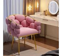 KHUKHU Chaise de Coiffeuse, Chaise d'appoint rembourrée for Salon, Maquillage Chambre Coucher, Bureau Domicile avec accoudoirs arrière, canapé Salon Loisirs Milieu du siècle(Pink)