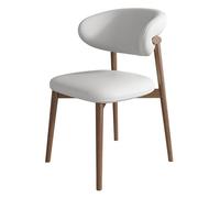 KhUkhu Chaise De Salle À Manger en Cuir PU Imperméable avec Pieds en Bois, Chaise Longue sans Accoudoirs De Style Milieu du Siècle pour Cuisine, Restaurant, Salon, Chambre À Coucher,A