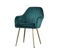 KhUkhu Chaise De Salle À Manger en Velours Fauteuil De Salon avec Pieds en Métal Siège Et Dossier en Velours, Chaise De Canapé De Loisirs,B1