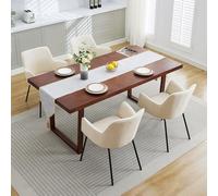 KHUKHU Chaises de Salle à Manger Modernes et rembourrées avec Dossier incurvé, Coussin épais et Pieds en métal for la Cuisine et Le Salon(Set of 4)
