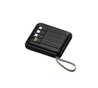 KhUkhu Chargeur Portable Power Bank 20 000 Mah avec Écran, Charge Rapide, Chargeur De Téléphone Portable, 4 Cordons d'alimentation,Noir