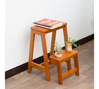 KhUkhu Escabeau Pliable À 2 Niveaux, Chaise De Comptoir en Bois, Marchepied De Cuisine Portable, Bibliothèque, Échelle d'escalade, Tabouret Antidérapant, Étagère À Livres, Support pour Plantes