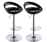 KHUKHU Lot de 2 tabourets de Bar ABS Blancs réglables et pivotants for îlot de Cuisine et pub(D)