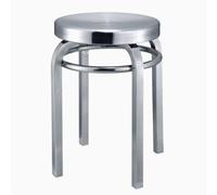 KhUkhu Lot de 4 tabourets de chaise de salle à manger industriels en acier inoxydable, tabourets de bar ronds en métal, tabourets de comptoir de 45,7 cm, chaises de salle à manger dos nu pour