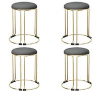 KhUkhu Lot De 4 Tabourets Empilables en Métal Rembourrés pour Bar, Cuisine, Salon, Bureau, Tapis Antidérapant, Chaises De Salle À Manger Peu Encombrantes,A