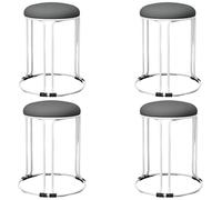 KhUkhu Lot De 4 Tabourets Empilables en Métal Rembourrés pour Bar, Cuisine, Salon, Bureau, Tapis Antidérapant, Chaises De Salle À Manger Peu Encombrantes,B