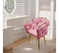 KHUKHU Petit Fauteuil d'appoint for Salon, Jolie Coiffeuse avec Dossier Salle Maquillage, Bureau rembourré en Forme Coquille invités Moderne(Pink)