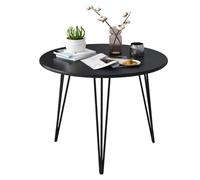 KhUkhu Petite Table Basse De Chambre À Coucher, Table Nordique Simple, Petite Table Ronde De Magasin De Loisirs, Petite Table À Thé De Salon,Noir,60cm