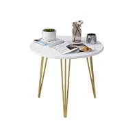KhUkhu Petite Table Basse De Chambre À Coucher, Table Nordique Simple, Petite Table Ronde De Magasin De Loisirs, Petite Table À Thé De Salon,d'or,60cm