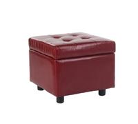 KhUkhu Pouf De Rangement Carré en Cuir Rembourré Petit Repose-Pieds avec Rangement avec Pieds en Bois Changez Le Repose-Pieds pour Chambre À Coucher, Salon