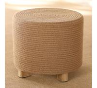 KhUkhu Poufs Repose-Pieds en Fil De Coton Repose-Pieds Ronds Tabouret À Chaussures Poufs pour La Chambre Poufs pour Le Salon,Jute,36x31cm