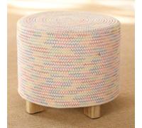 KhUkhu Poufs Repose-Pieds en Fil De Coton Repose-Pieds Ronds Tabouret À Chaussures Poufs pour La Chambre Poufs pour Le Salon,Candy Color,36x31cm