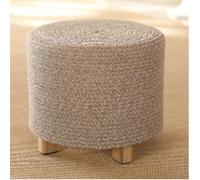KhUkhu Poufs Repose-Pieds en Fil De Coton Repose-Pieds Ronds Tabouret À Chaussures Poufs pour La Chambre Poufs pour Le Salon,Kaki,30x31cm