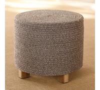 KhUkhu Poufs Repose-Pieds en Fil De Coton Repose-Pieds Ronds Tabouret À Chaussures Poufs pour La Chambre Poufs pour Le Salon,Marron,40x31cm