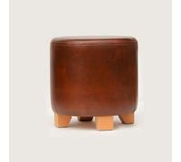 KhUkhu Poufs Repose-Pieds Rond Pieds en Bois Repose-Pieds Poufs pour La Chambre Repose-Pieds pour Le Salon Tabouret Coiffeuse Tabouret,Marron,29x29x30cm