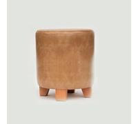 KhUkhu Poufs Repose-Pieds Rond Pieds en Bois Repose-Pieds Poufs pour La Chambre Repose-Pieds pour Le Salon Tabouret Coiffeuse Tabouret,Light Yellow,29x29x35cm