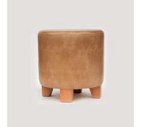 KhUkhu Poufs Repose-Pieds Rond Pieds en Bois Repose-Pieds Poufs pour La Chambre Repose-Pieds pour Le Salon Tabouret Coiffeuse Tabouret,Light Yellow,29x29x30cm
