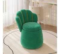 KhUkhu Repose-Pieds De Rangement 60 Cm De Haut en Velours pour Coiffeuse, Pouf, Tabouret De Canapé, Chaise De Luxe avec Dossier Haut pour Chambre À Coucher, Salon, Coiffeuse,Vert,Without Wheels