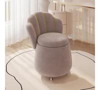 KhUkhu Repose-Pieds De Rangement 60 Cm De Haut en Velours pour Coiffeuse, Pouf, Tabouret De Canapé, Chaise De Luxe avec Dossier Haut pour Chambre À Coucher, Salon, Coiffeuse,Gris,with Wheels