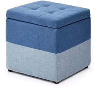 KhUkhu Repose-Pieds Repose-Pieds en Cachemire Doux pour La Peau Petit Repose-Pieds, Siège Rembourré Pliable Et Portable Repose-Pieds, Pouf Léger, pour Salon Dortoir,Bleu