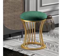 KhUkhu Repose-Pieds Rond, Pieds en Métal, Tabouret De Coiffeuse avec Patins Antidérapants, Pouf Ottoman pour Salon, Chambre À Coucher,Vert