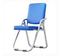 KhUkhu Siège Rembourré en Cuir PU, Chaise Pliable Portable en Métal avec Dossier, Chaise De Salle À Manger Confortable, Tabouret Pliant, Utilisation Au Bureau Et À La Maison, Pliable Et Portable,Bleu
